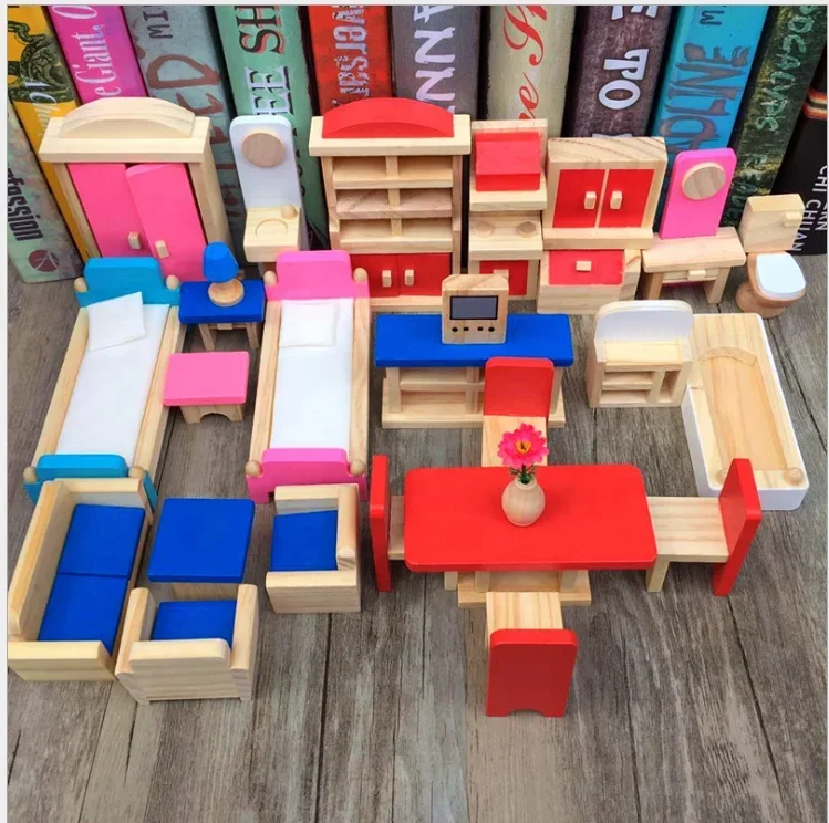 Новый список детский Кукольный домик аксессуары для мебели деревянная