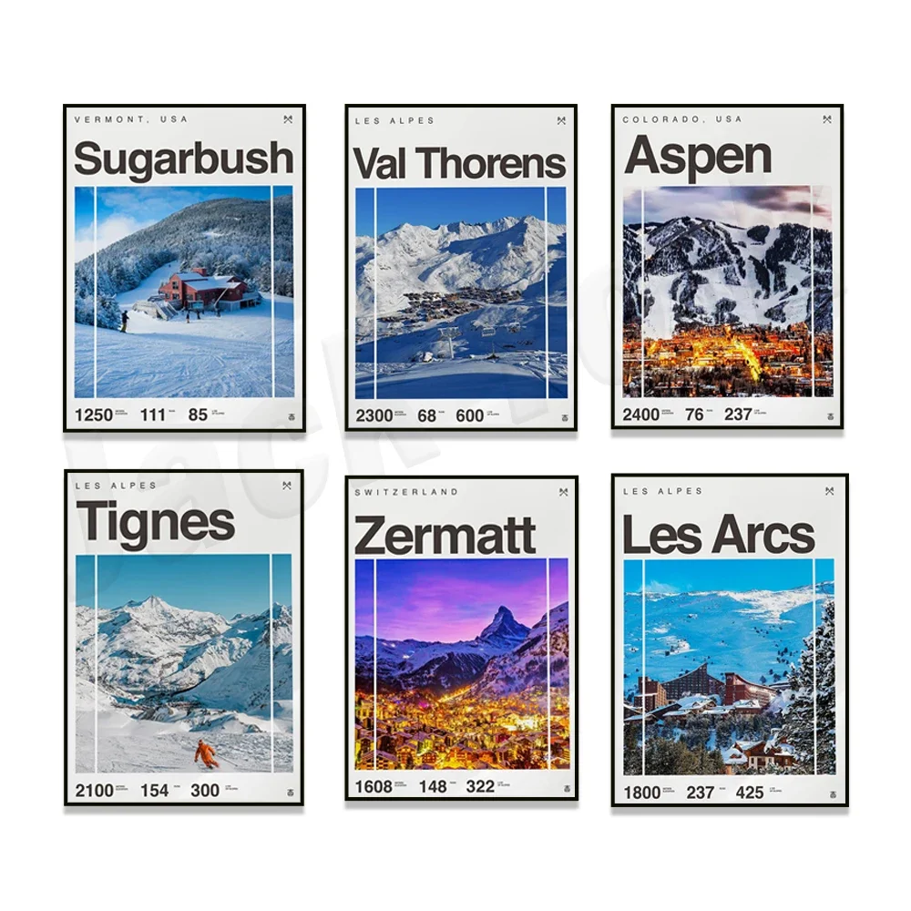 Фото Zermatt Швейцария, Aspen Colorado, Les Arcs, Val Thorens, катание на лыжах Sugarbush, Колорадо, Франция, сноуборд, постер на лыжный курорт №1