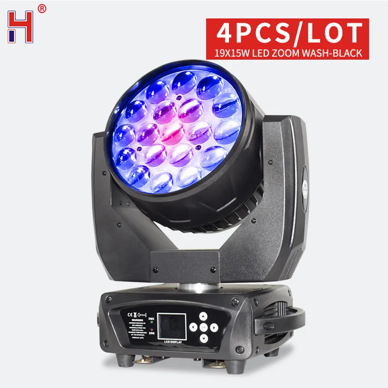 

19X15W RGBW Led Zoom Lyre Wash Moving Head DJ Lights With Availability Of The Flight Cases 4In1