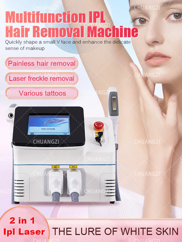 The latest portable multifunctional IPL permanent hair removal device / all kinds of tattoo removal / painless and traceless