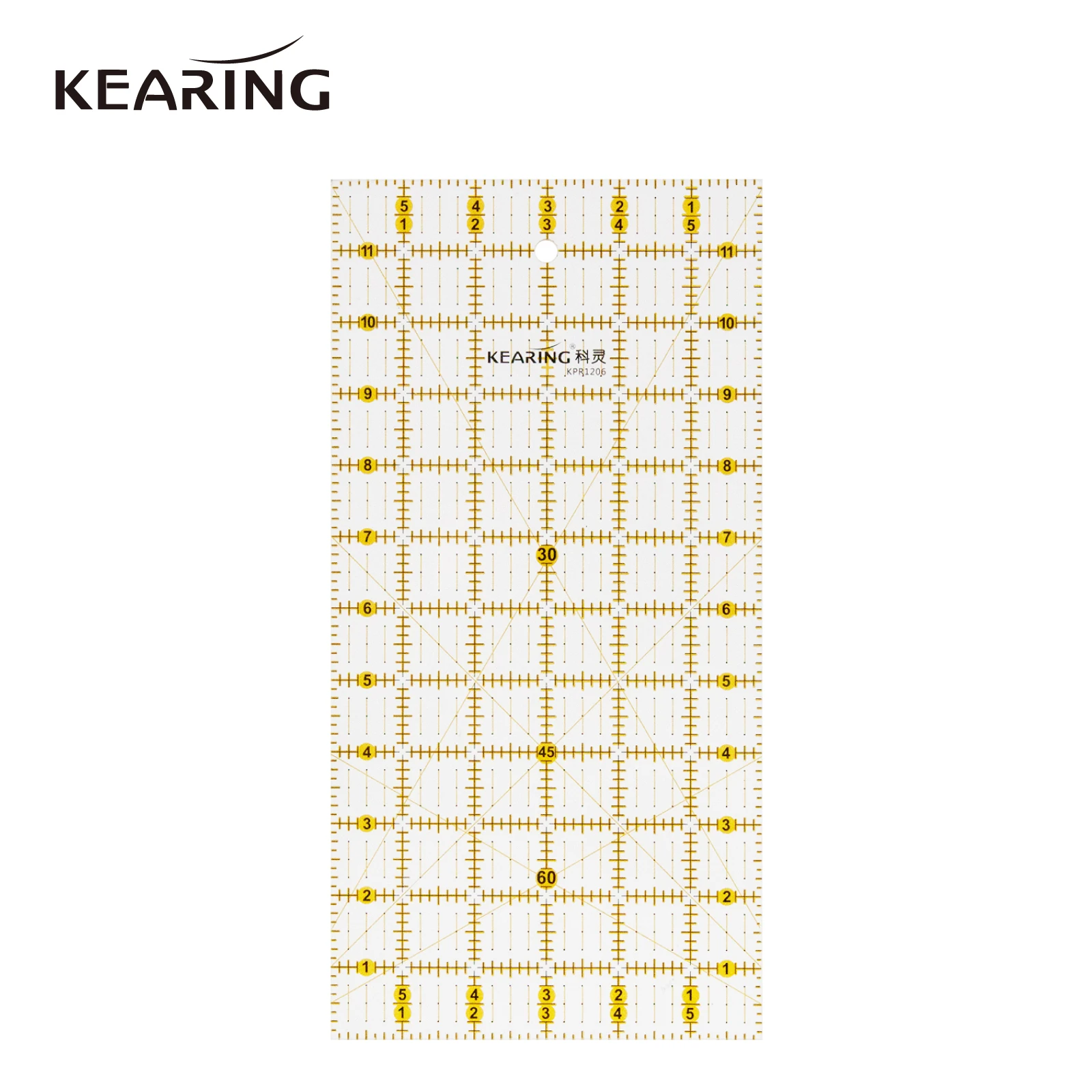 

Kearing 12 x 6 inch Patchwork Quilting Ruler Non Slip Acrylic Ruler for DIY Sewing Quilting Fabric Measuring & Cutting Tool