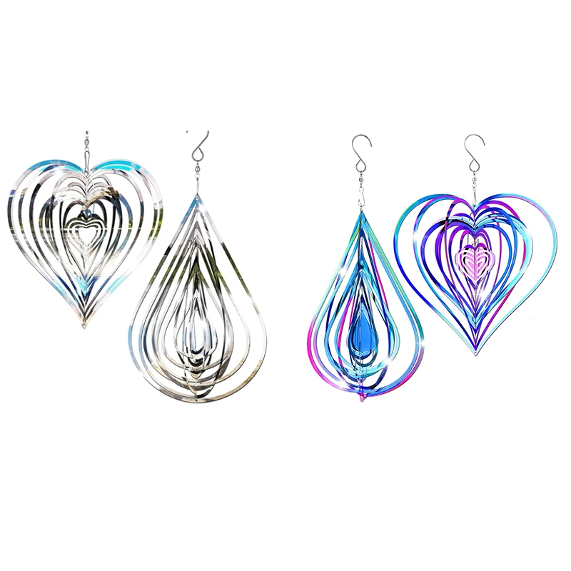 

Практичные 3D ветряные колокольчики, Спиннер, наружные ветряные скульптуры, струящиеся зеркальные колокольчики для патио, декор для сада с к...