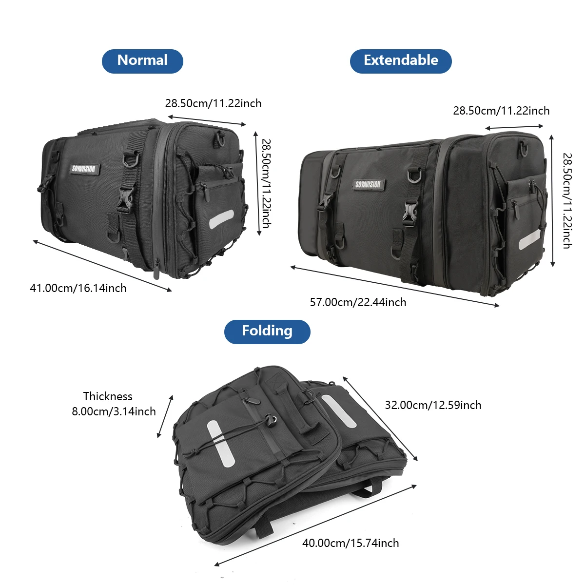 Сумка на седло мотоциклетная водонепроницаемая 35-50 л