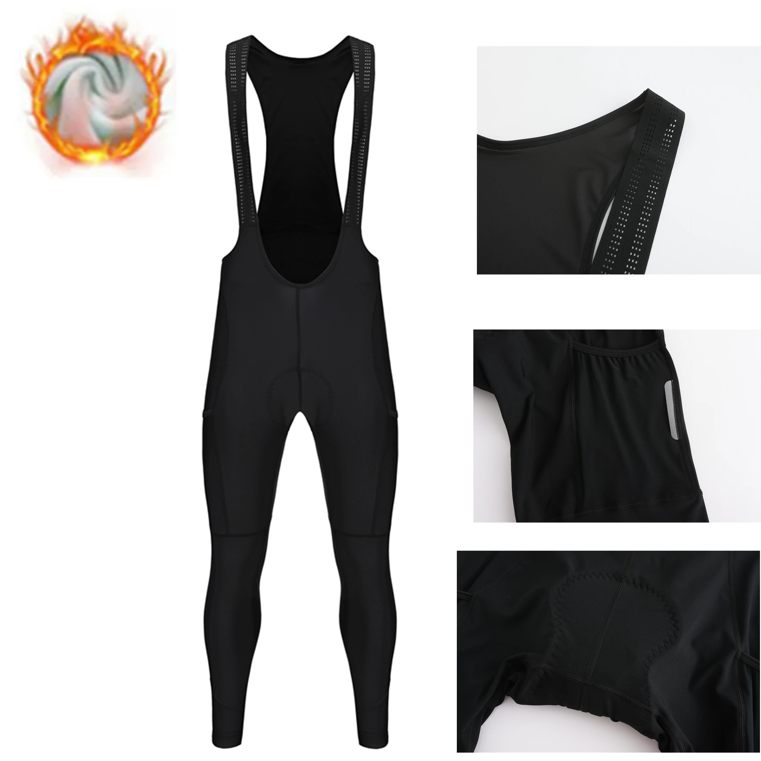 Rsantce Мужские Зимние Флисовые Термовелосипедные Брюки Длинные С 2 Карманами Для