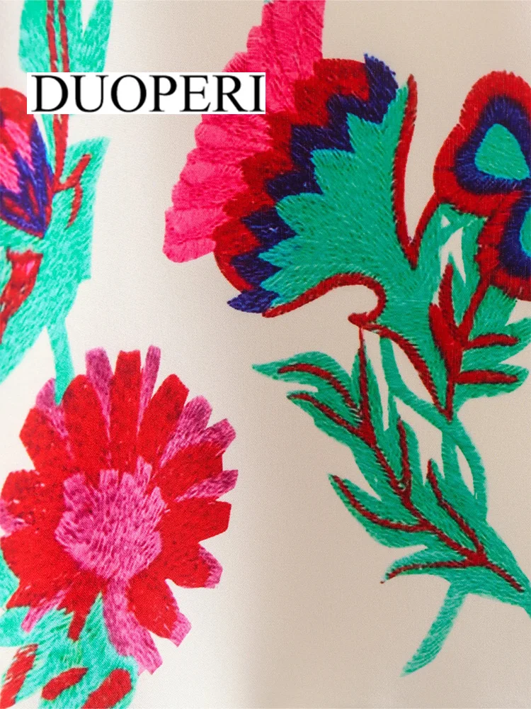 Модная женская укороченная куртка DUOPERI с цветочным принтом Жилет без подкладки