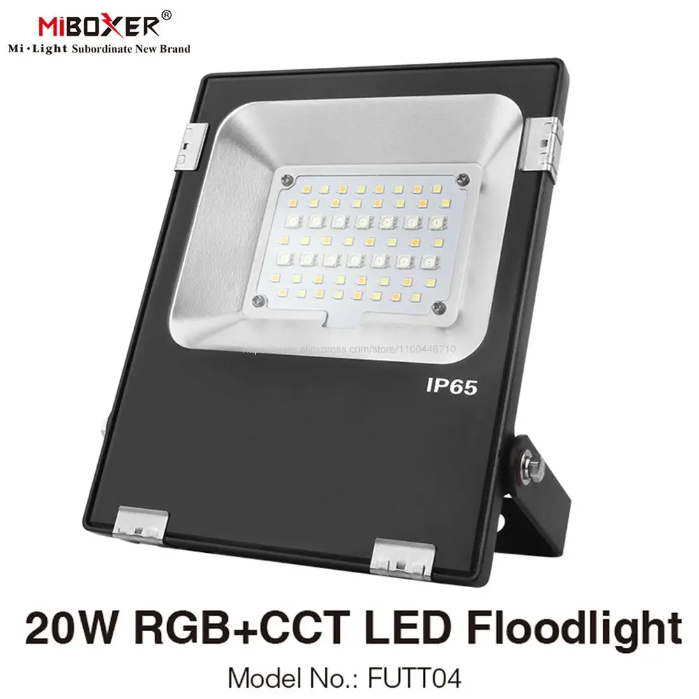 

MiBoxer FUTT04 20W RGBCCT LED Floodlight AC 110V 220V IP65 Waterproof Outdoor 2.4G Wireless Remote WiFi APP Voice Control