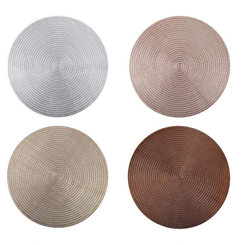 

38CM Round PVC Place Mats for Kitchen Dining Table Mats Steak Pad Anti-scalding Insulation Pads INS Nordic Hotel Home Decor