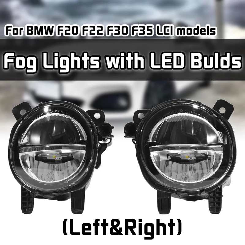 

Pair Car Front LED Fog Lamp DRL Driving Lamp 63177315559 63177315560 For BMW F20 F22 F30 F35 LCI With LED Bulds