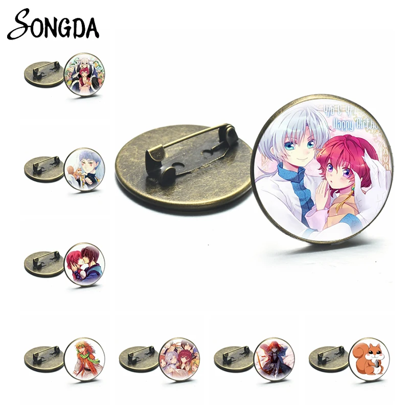 

Akatsuki no Yona Cosplay Anime Brooch Badges Cartoon Figures Lapel Pins Brooches Glass Cabochon Otaku Jewelry Wholesale Gifts