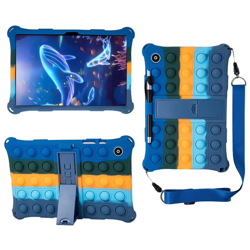 

Tablet Cover For Samsung Galaxy Tab A8 10.5 Case 2021 SM-X200 A7 Lite 8.7 T220 10.4 T500 A 8.0 T290 Soft Bubble Kids Stand Case