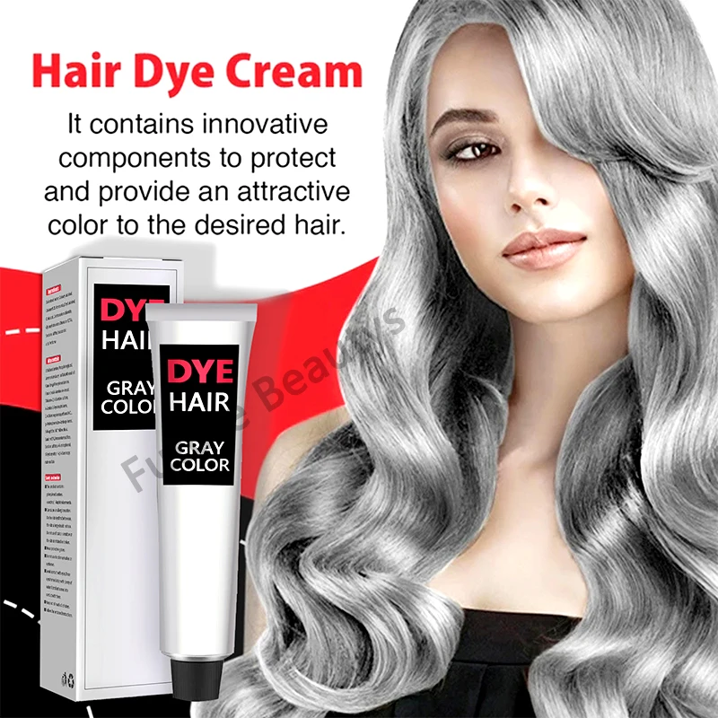 

Gray Hair Color Cream Neutral Smoke Gray Punk Style 100ml Light Gray Silver Permanent Hair Color Cream Neutral Hair Color Cream