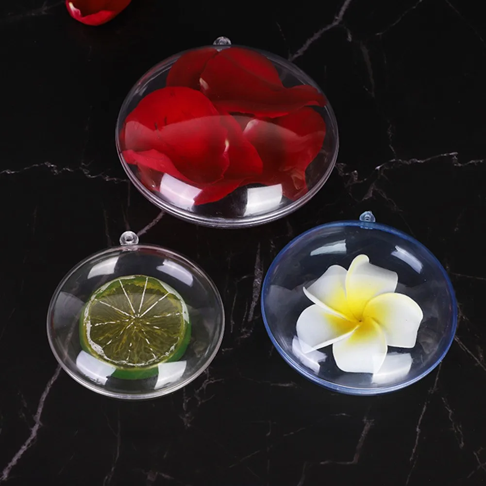 

10pcs 7/9/11 Cm Plastic Clear Flat Ball Home Decor Wedding Candy Christmas Patry Supplies Gifts Box DIY Ideas Ornaments