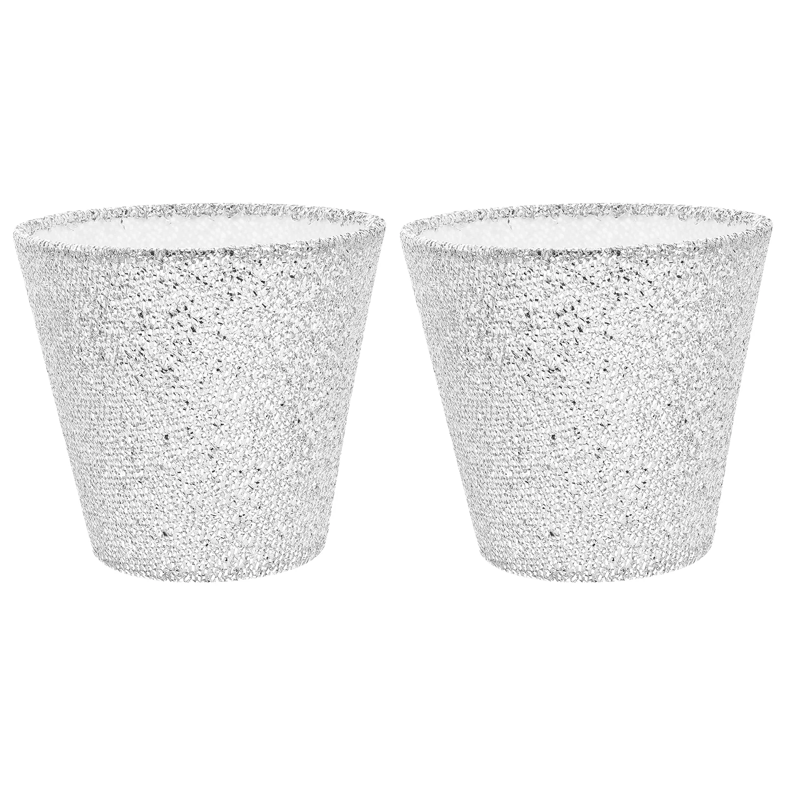 

2 Pcs White Desk Lamp Chandelier Shades Rustic Linen Drum Indoor Wall Lights Eggshell Lampshade Table Fabric Cover Spider