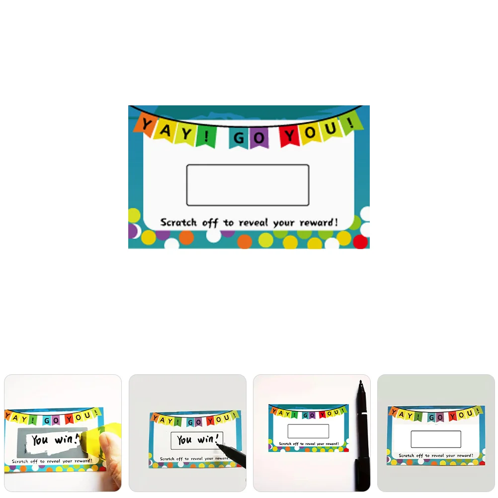 100 листов скретч-карта наклейки с покрытием призы этикетки билеты прямоугольные