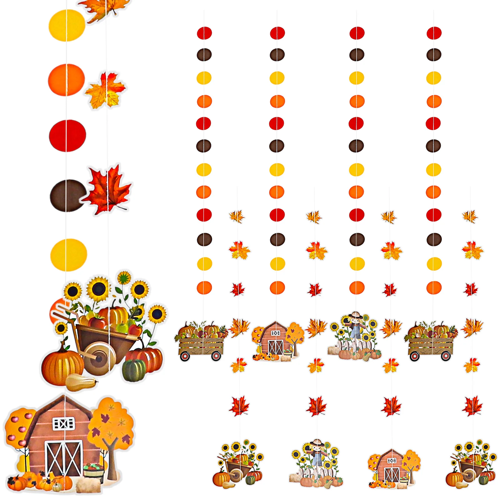 

8pcs Festival Party Pumpkin Pendant Unique Hanging Maple Leaf Thanksgiving Home Ornament
