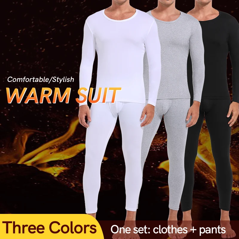 Premium Thermal Underwear for Men Ultra Soft Long Johns Fleece Lined Warm Base Layer Mens Thermals top and Bottom Set of 2