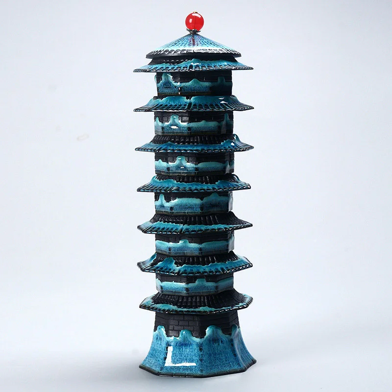 

Ceramic Tea Set Creative Eight Treasure Tower Travel Tea Sets Chinese GongFu Tea Cup Temmoku Glaze Porcelain Brand Exquisite Set