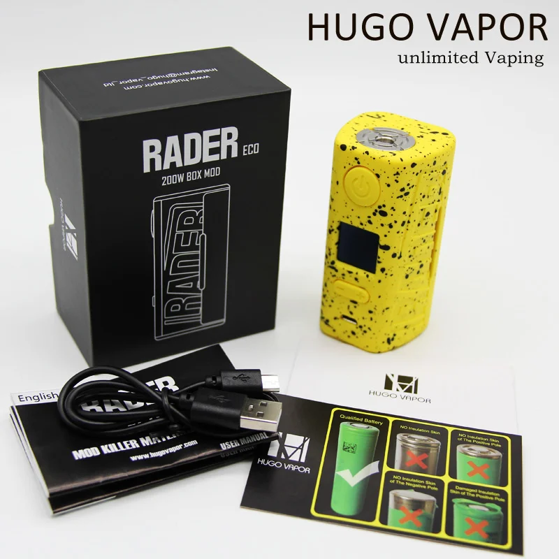 Оригинальный мод Hugo Vapor Rader ECO 200 Вт двойной батарейный блок 18650 |