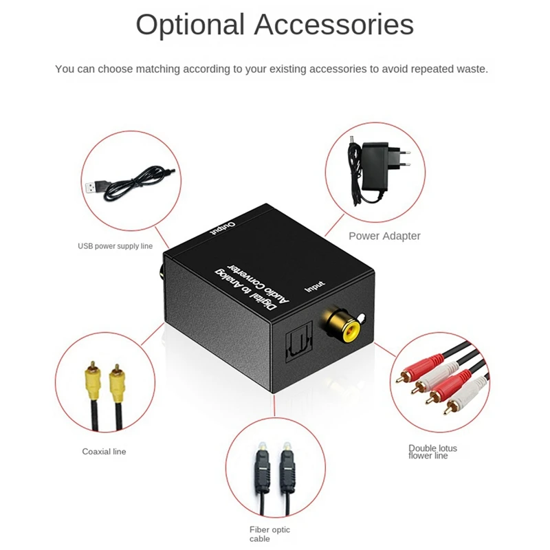Цифровой в аналоговый коаксиальный Оптический Кабель Toslink RCA стерео аудио
