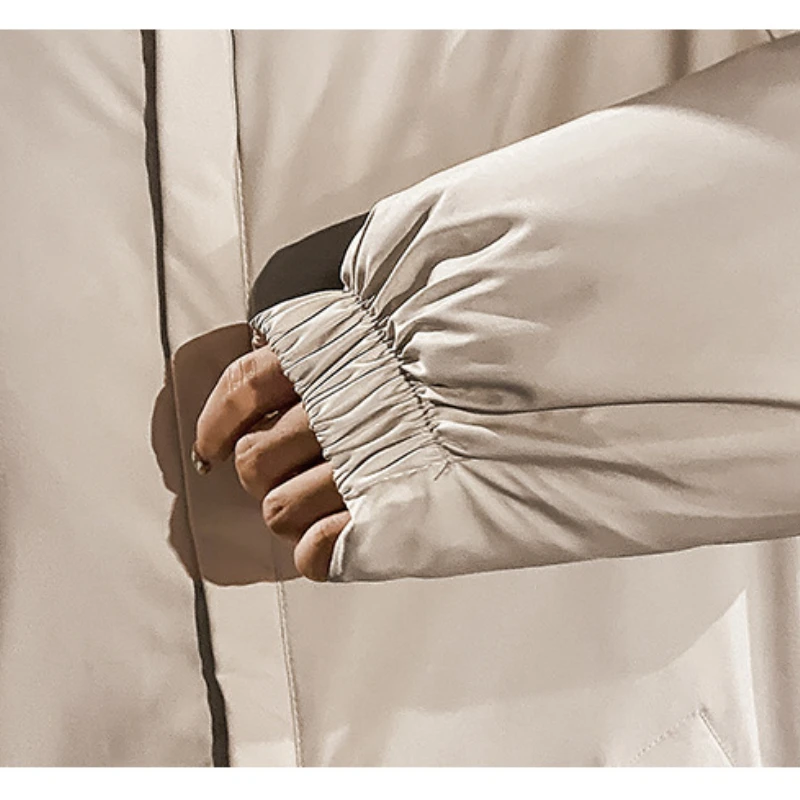 Thickened Straight Temperament Commuter Down Cotton-padded Jacket Zipper Women Loose Long Solid Color Hooded Winter 2023 New