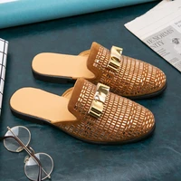 shiny half sandals men driving loafers banquet formal business rhinestone male dress oxford shoes wedding moccasin gommino shoes