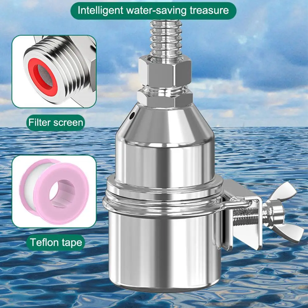 

304 Lengthened Stainless Steel Float Ball Valve Water Tower Tank Kitchen Faucet Automatic Water Level Controller Full Stop