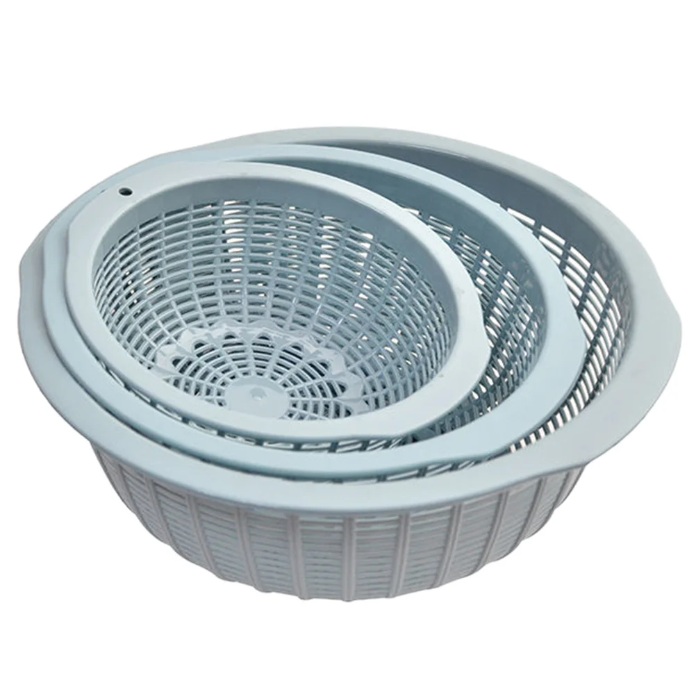 

3pcs Home Kitchen Drain Baskets Fruits Vegetables Plastic Washing Baskets