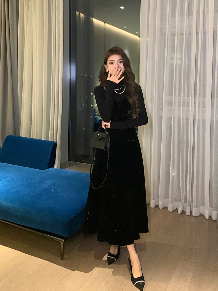 Пальто для ежегодных встреч комплект с юбкой на подтяжках женский осенне-зимний