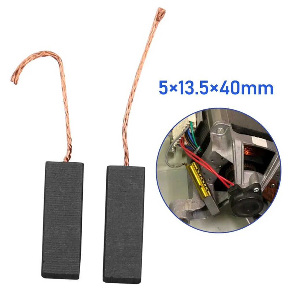

2pcs Motor Carbon Brushes With 70mm Length Lead For Washing Machine 5*13.5*40mm Repair Intermittent Motors