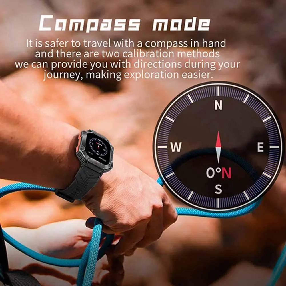 

2023New Men's Smart Watch Compass GPS Movement Track 100+ Weather AI Modes Outdoor Adventure Voice Sports Assistant SmartWa J3S3