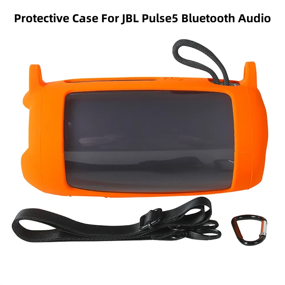 

Silicone Protective Case For JBL Pulse5 Bluetooth Audio with Hook Shoulder Strap Convenient Shockproof Outdoor Portable Bag