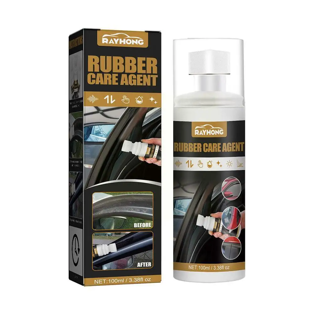 100ml Car Rubber Curing Agent Rubber Renovator Care Wax Liquid Restorer Car Cleaner Plastic Agent Supplies Polish Care Spra R3G7
