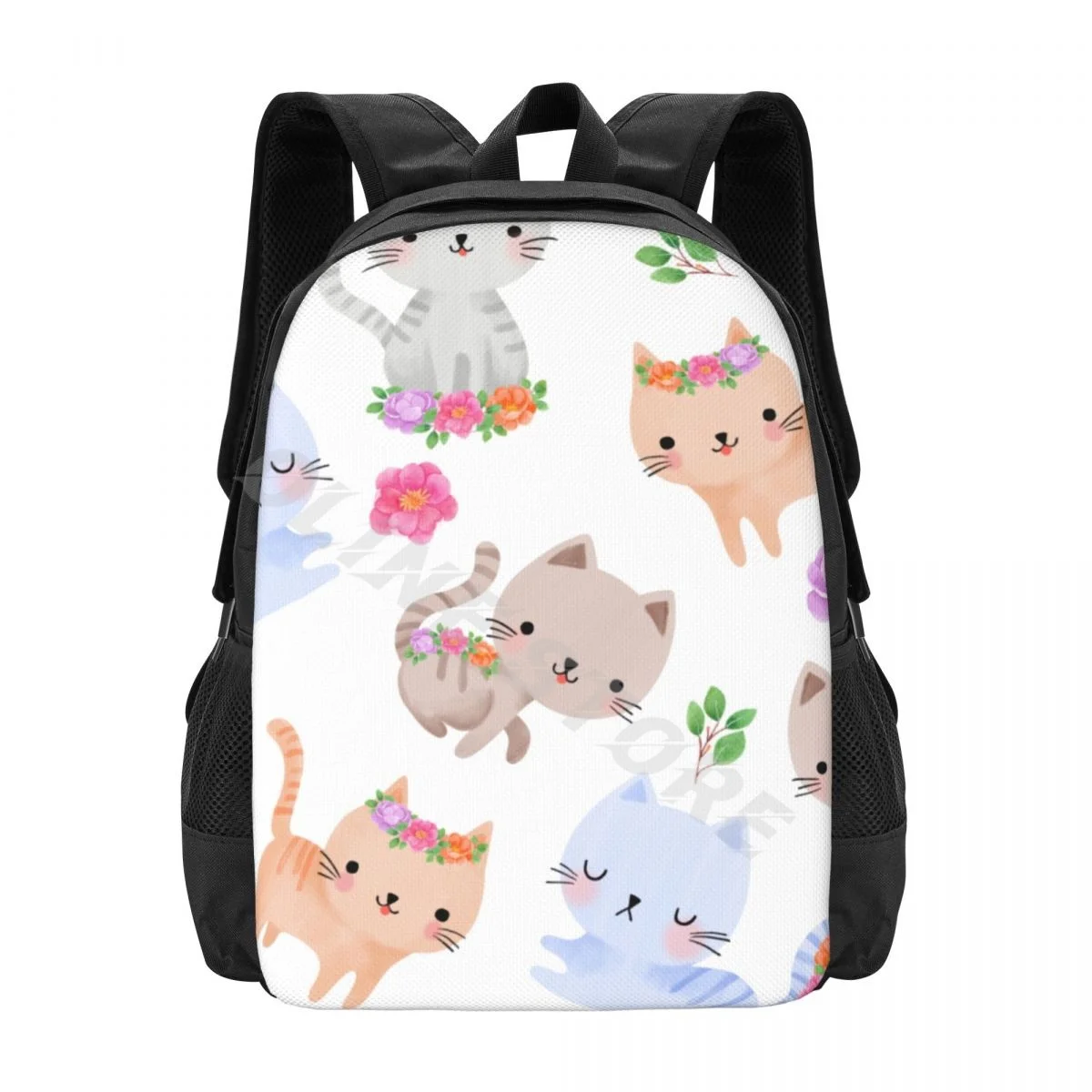

The Cat And Flowers Cartoon School Bags fashion backpack teenagers Bookbag Mochila casual backpack