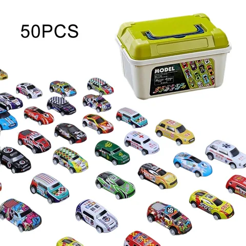 Детский автомобиль из сплава с коробкой для хранения, крутой гоночный автомобиль для мальчиков, красочная модель автомобиля, детская игрушка, детские подарки, 20, 30, 50 шт.