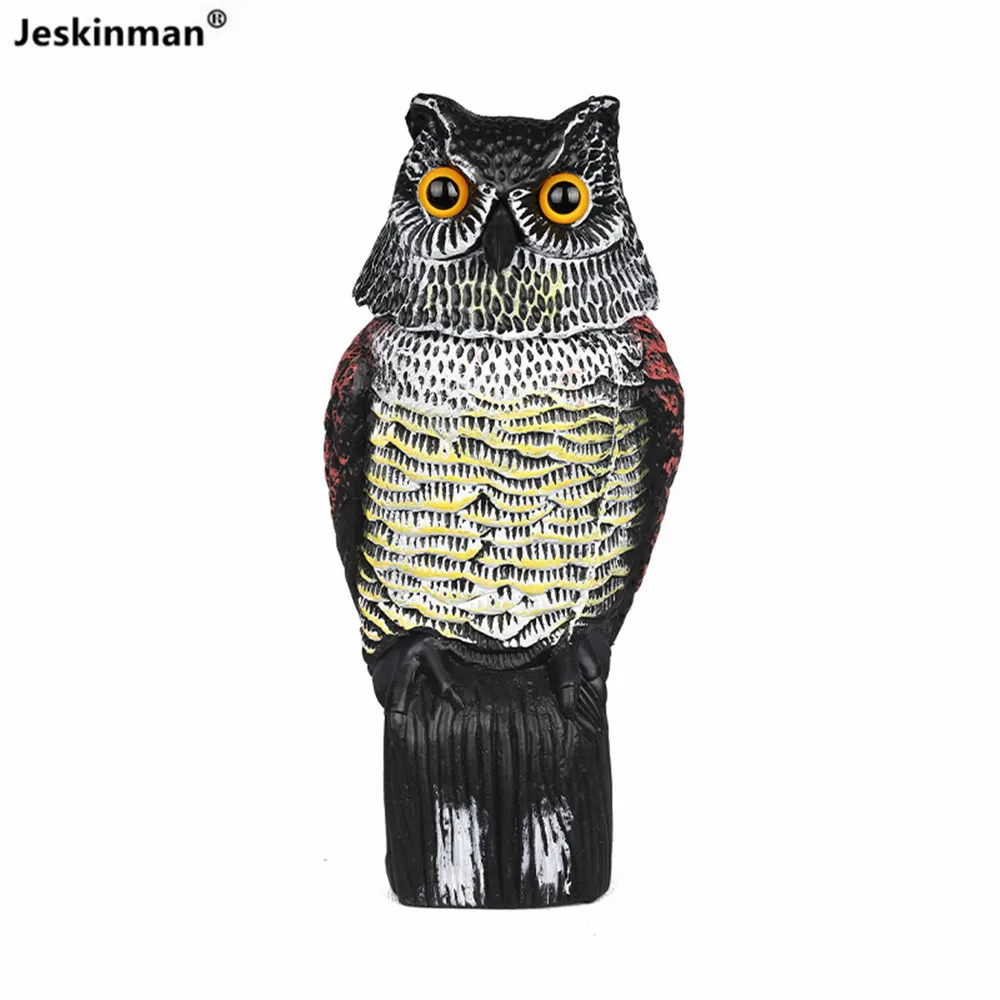 

Professional Hunting Owl Decoy Simulation Shaking Head Owl Scarecrow Realistic Sound Owl Bird Scarer Garden Desktop Decoration