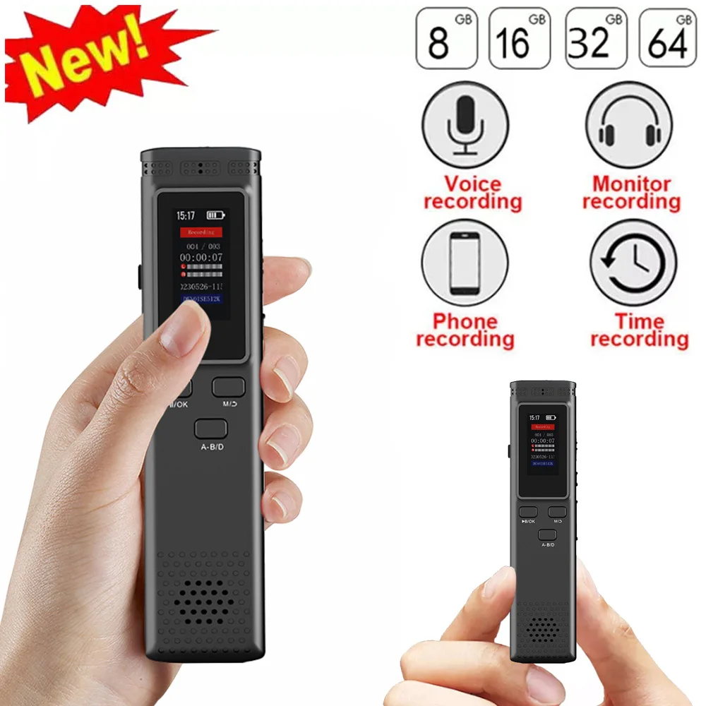 Новые цифровые записыватели голоса 8/16 ГБ голосовые записывающие устройства с