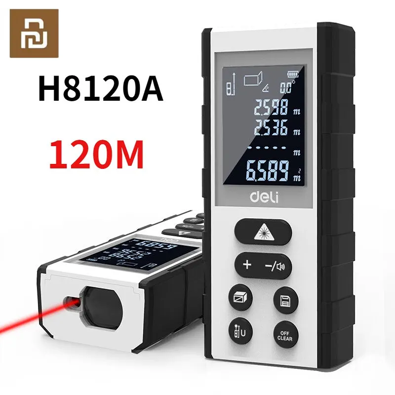 

Xiaomi Deli Laser Distance Meter 50/70/100/120m Range Finder Trenas Digital Building Construction Industry Measurement Tools New