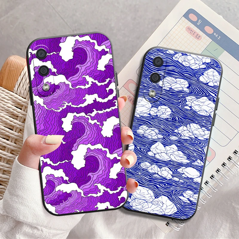 

The Big Wave Of Kanagawa Phone Case For Samsung Galaxy M11 M12 M10 M20 M22 M30 M32 M51 Coque Black Liquid Silicon Funda Carcasa