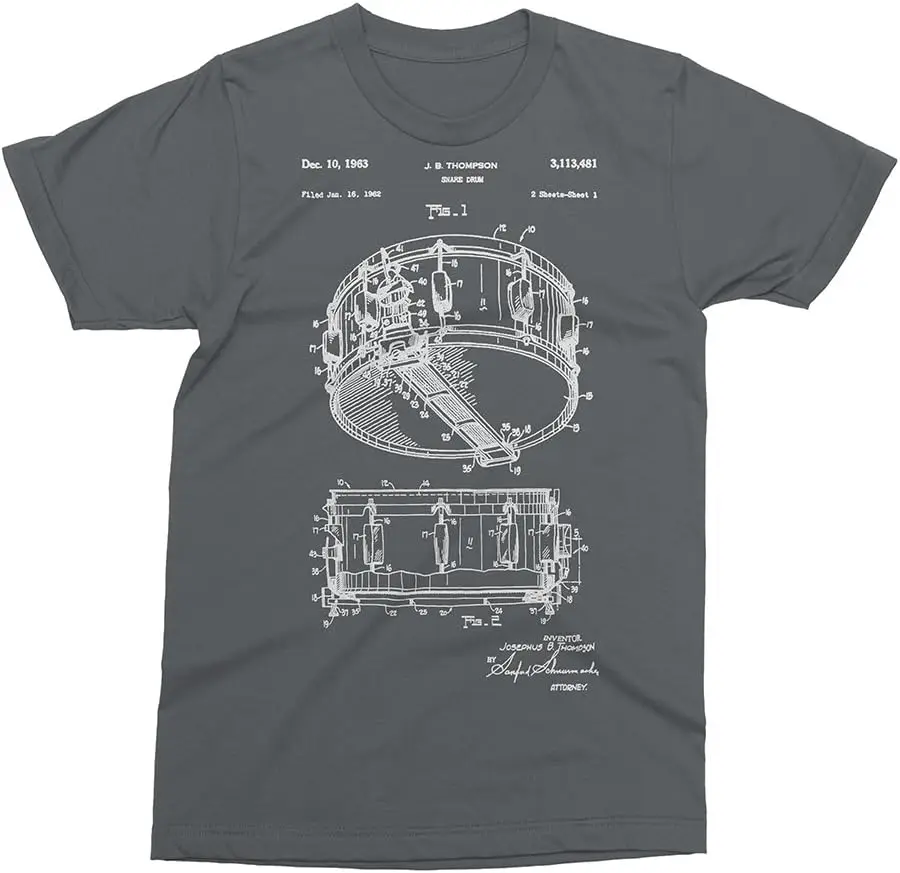 NC Роджерс диназия Snare патент-барабан футболка барабанщика