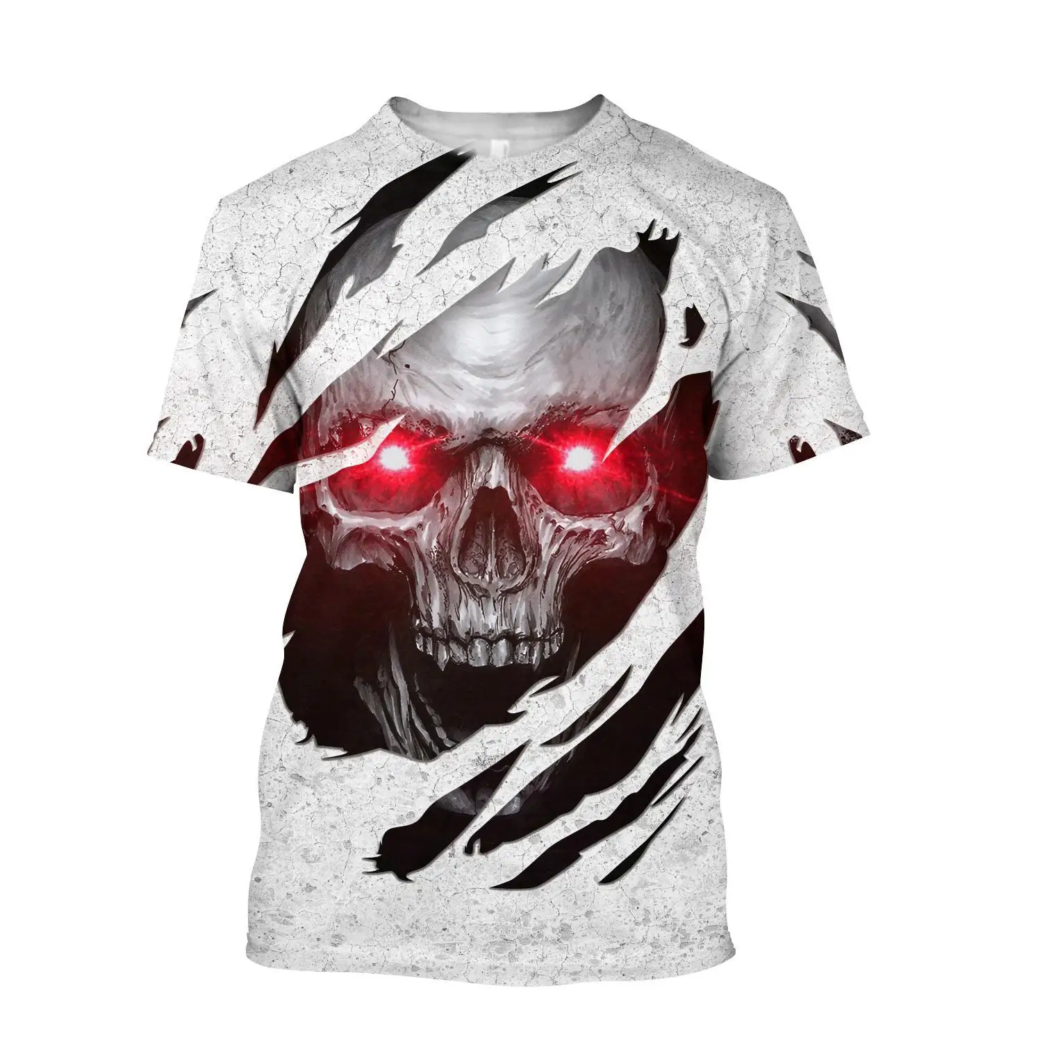 

2021 new skull 3D printing T-shirt men's and women's brand boys fashion street style cool multi-color 110-6xl-01