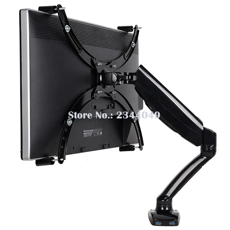 

Loctek D5V Gas Spring Full Motion Desktop 10"-27" LED LCD Monitor Holder For No Mounting Hole Monitor Mount Arm With USB Port