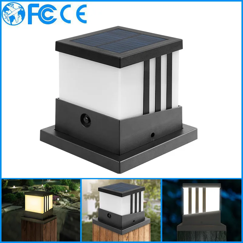 

3 Mode Solar Led Pillar Light Outdoor Fence Light IP65 Waterproof Solar Lawn Lamps for Villa Courtyard Landscape Garden Decor