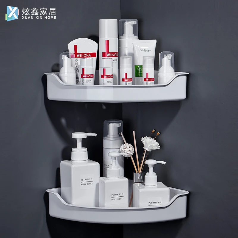 

Треугольная угловая полка из АБС-пластика для ванной комнаты, однослойная квадратная вешалка для хранения в туалете, аксессуары для дома