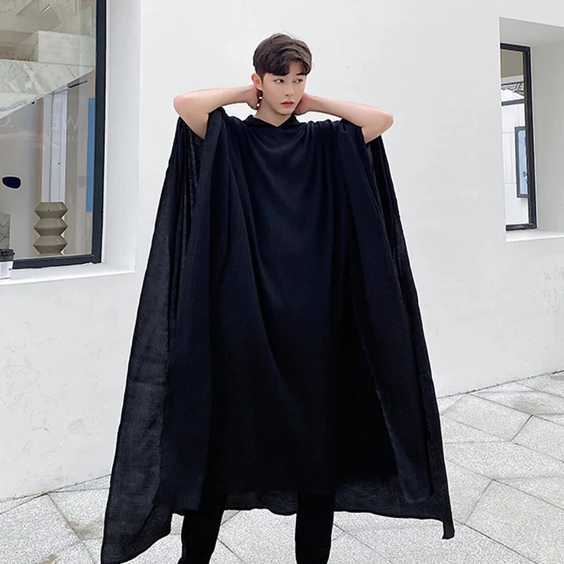 Льняная сценическая тонкая накидка с рукавом летучая мышь - Цена: 3132.35