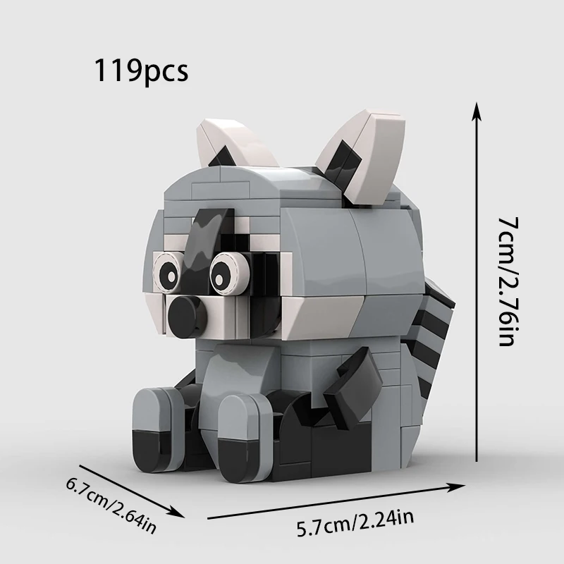 Набор строительных блоков MOC с милыми животными енот сделай сам Обучающие