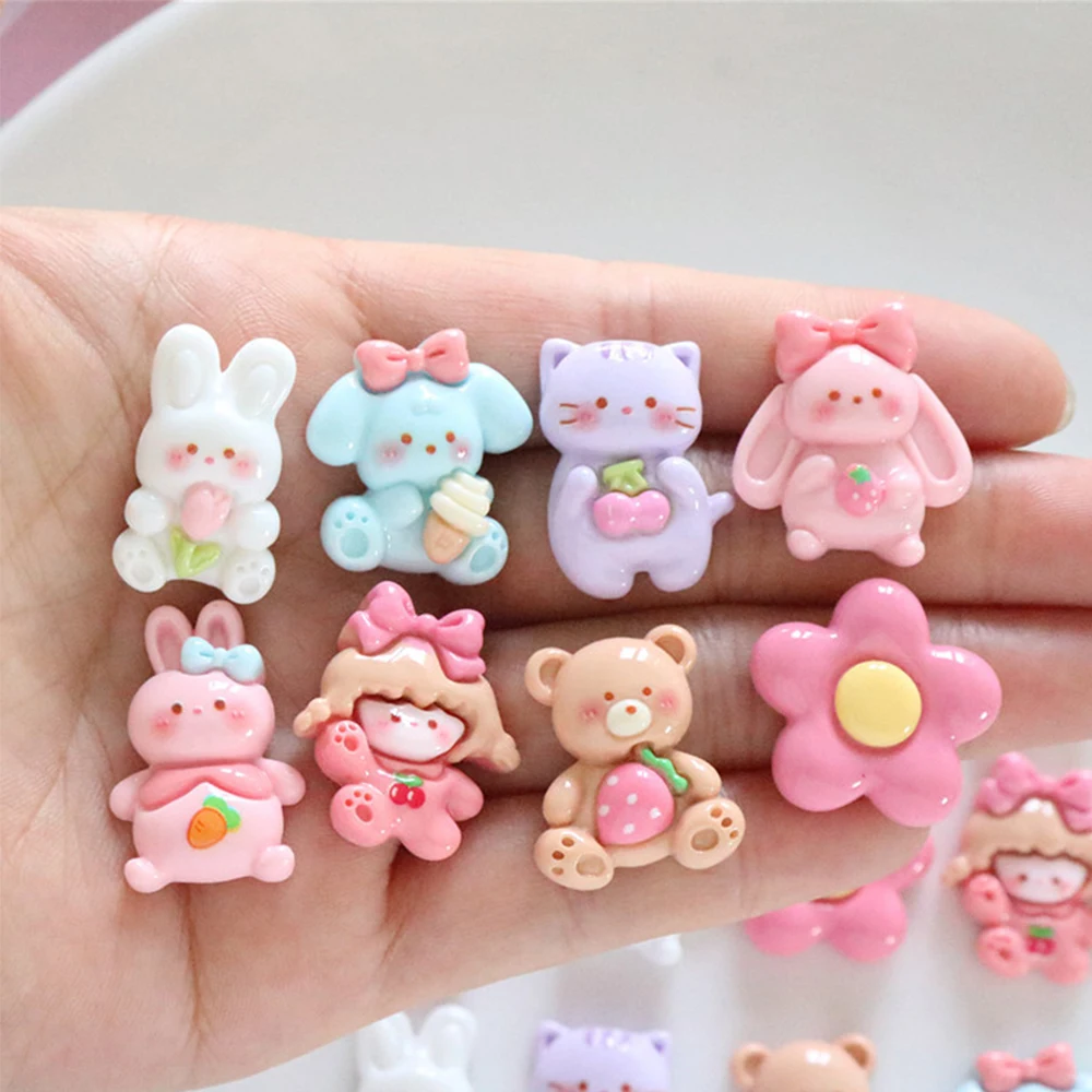 

10PCS Shiny Fruit Animals Series Miniature Flat Back Resin Cabochons For Hairpin Scrapbooking DIY Home Decor Craft Accessories