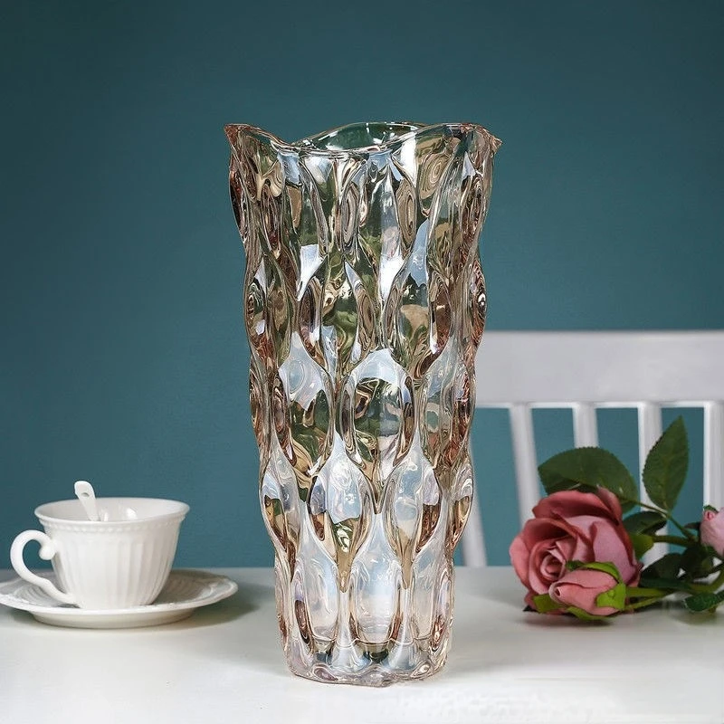 

Flower Vase for Decor Glass Gold Vase