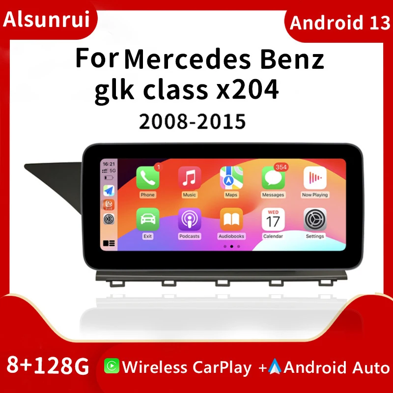 8-ядерный Android 13 беспроводное авторадио Carplay для Mercedes-Benz GLK Class X204 2008-2012