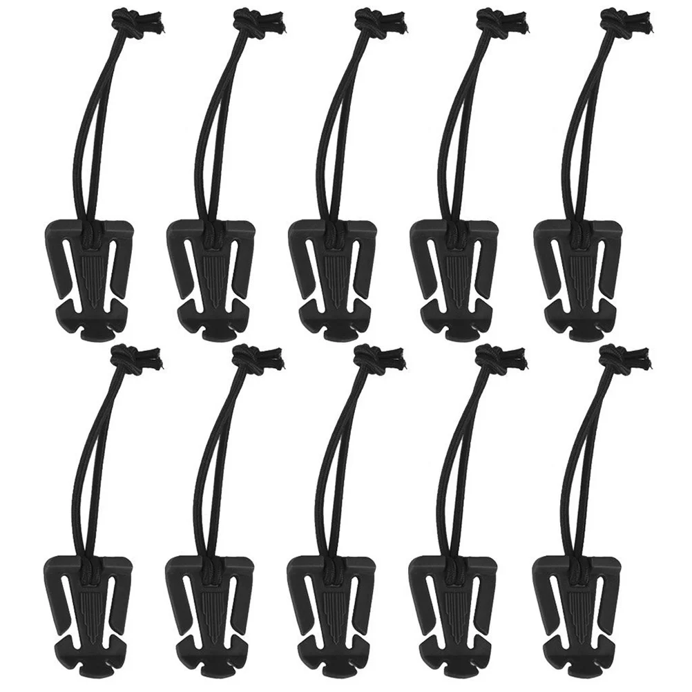 

10pcs Web Dominator Buckles Strap Clip Belt Keeper Strap Management Tool with Elastic String for Backpack