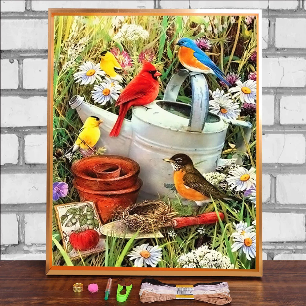 

Animal Birds Pre-Printed 11CT Cross Stitch DIY Embroidery Complete Kit DMC Threads Hobby Needlework Handmade Wholesale